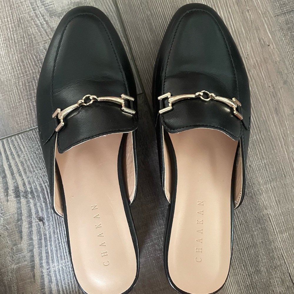 Korean style black soft artificial leather loafer